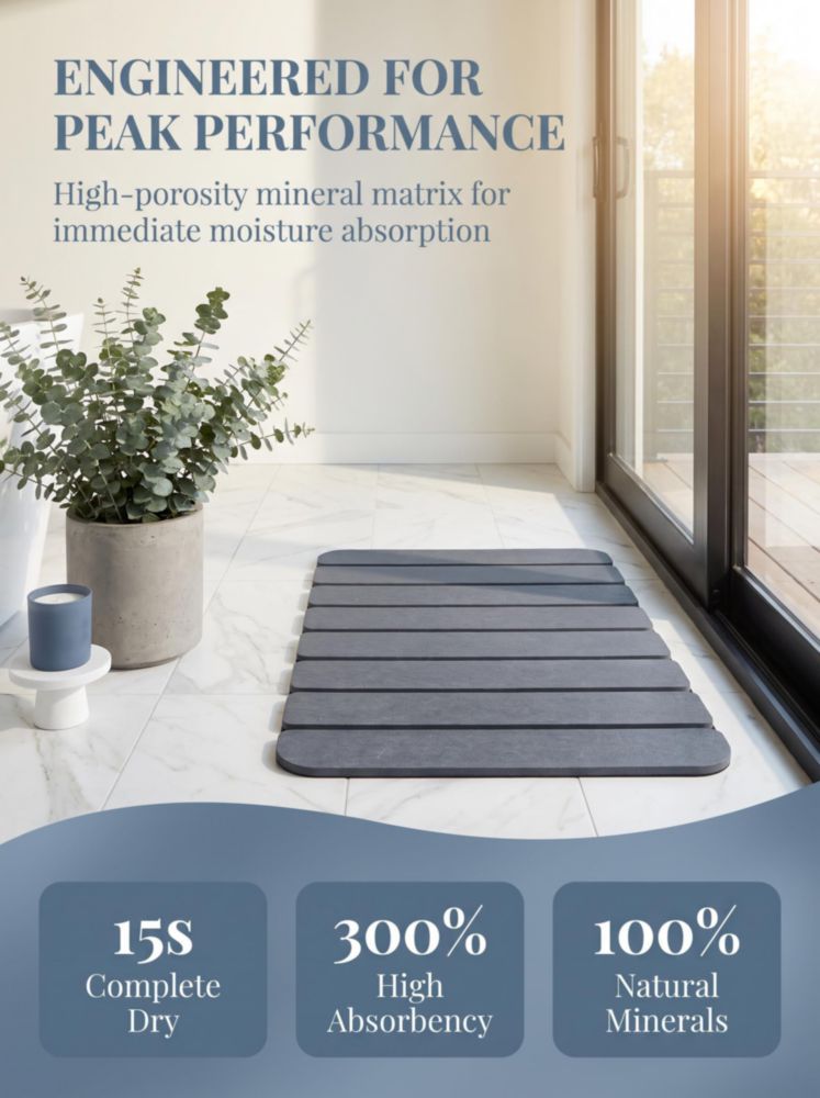Alfombra de Baño Closefriend 61x41 cm Gris Piedra Plegable