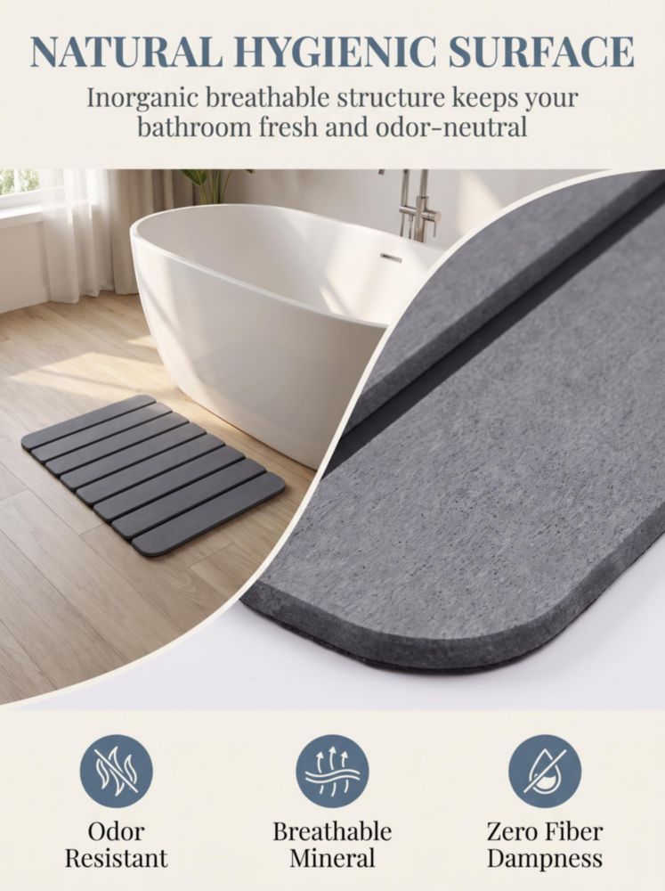 Alfombra de Baño Closefriend 61x41 cm Gris Piedra Plegable