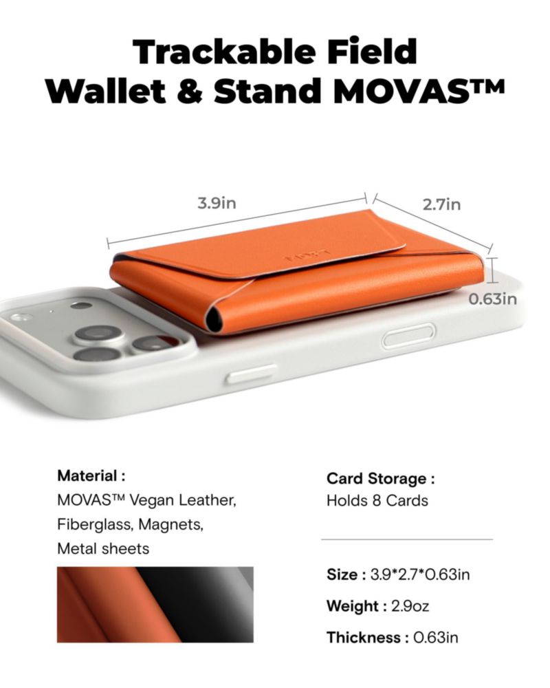 Billetera MOFT Trackable Field con MagSafe - Negro