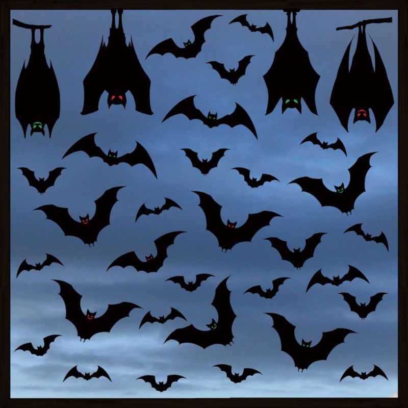 Adhesivos para Ventana Jesiramoo Halloween Murciélagos - 6 Hojas