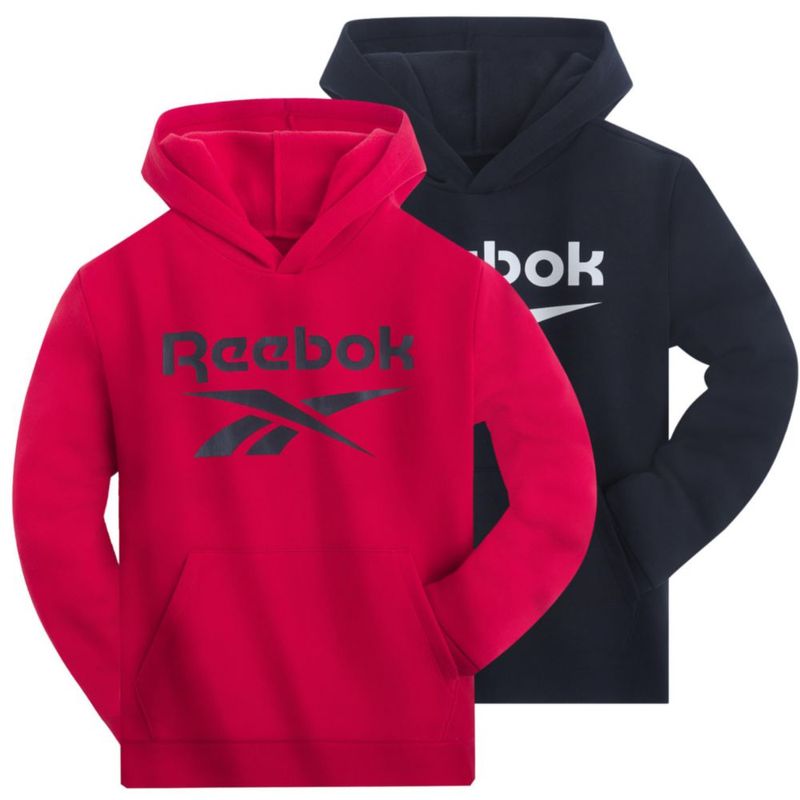 Sudadera Reebok para niños pack de 2 forro polar negro/rojo