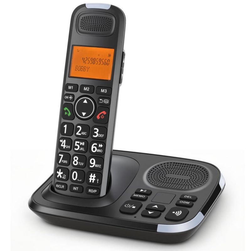 Teléfono inalámbrico ORNIN D1015 DECT 6.0 negro con 1 auricular