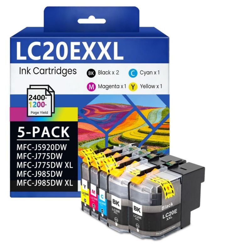 Cartuchos de tinta LOVPAIN LC20EXXL pack de 5 Super alta capacidad