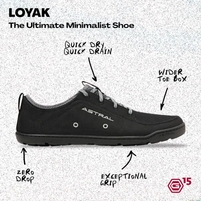 Zapatos Astral Loyak Space Black para hombre talla 9 7.5 oz