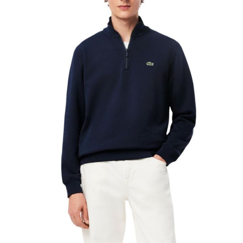 Sudadera Lacoste de forro polar con cremallera talla M azul marino