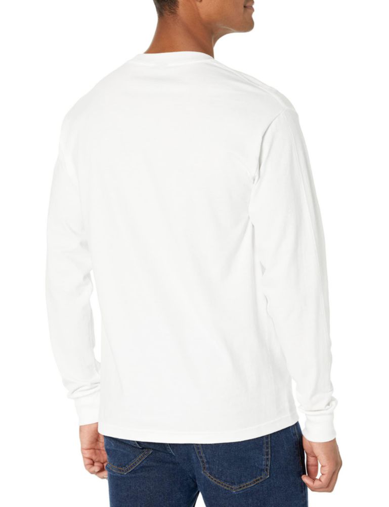 Camisa Hanes de manga larga blanca talla mediana pack de 2