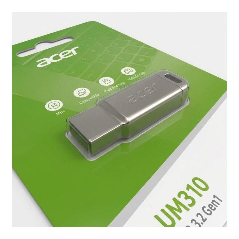 Memoria USB Acer UM310 16GB USB 3.2 Lectura 120 MBps Escritura 90 MBps Color Metálico BL.9BWWA.579