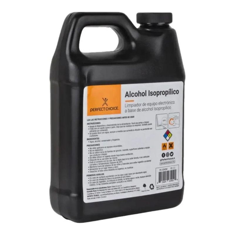 Limpiador Alcohol Isopropílico Antiestático para Equipos Electrónicos Perfect Choice, 1 Litro