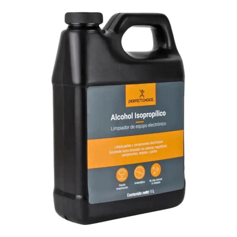 Limpiador Alcohol Isopropílico Antiestático para Equipos Electrónicos Perfect Choice, 1 Litro