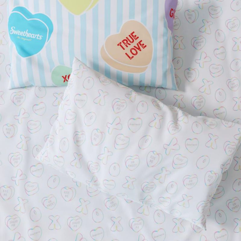 Juego de cama Franco Individual 5 piezas Corazones reversible