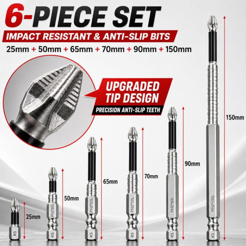 Juego de Brocas Genérico 6 uds 25‑150 mm Resistente a Impactos