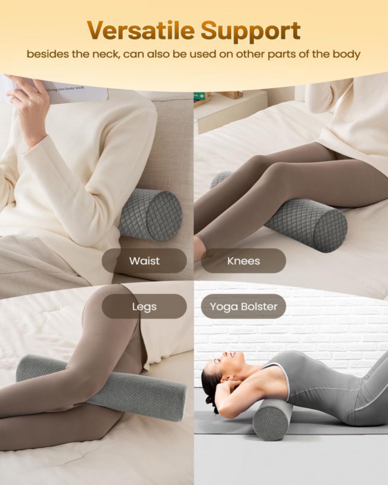 Almohada de rollo cervical redonda de 4" de espuma viscoelástica – Sino Salected