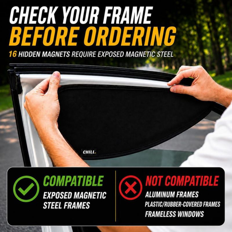 Cortina magnética para ventana de coche Chillsunshade 53 × 23 cm (1 pieza)