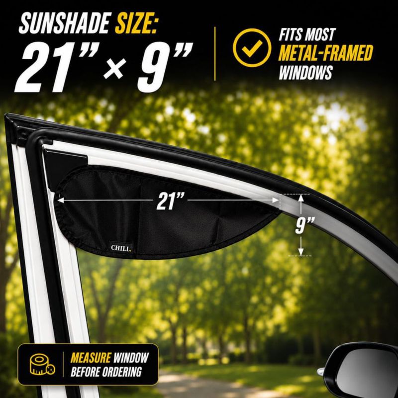 Cortina magnética para ventana de coche Chillsunshade 53 × 23 cm (1 pieza)
