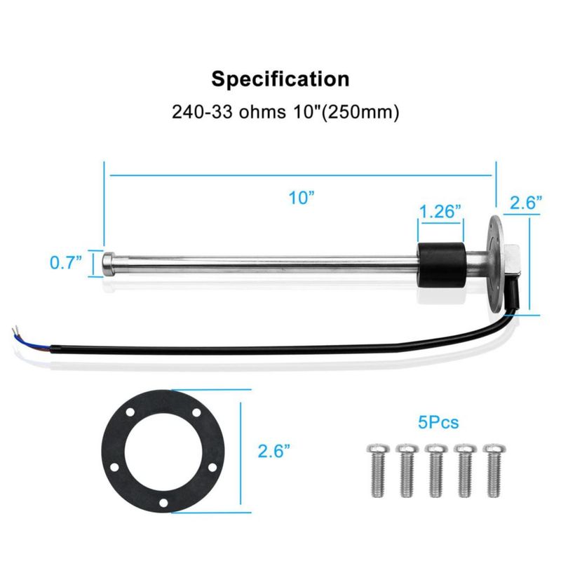 Unidad transmisora de nivel de combustible EMIHO 25 cm 240‑33 Ω IP67