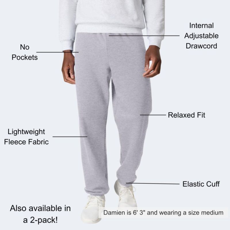 Pantalón de chándal Hanes talla mediana color acero claro sin bolsillo