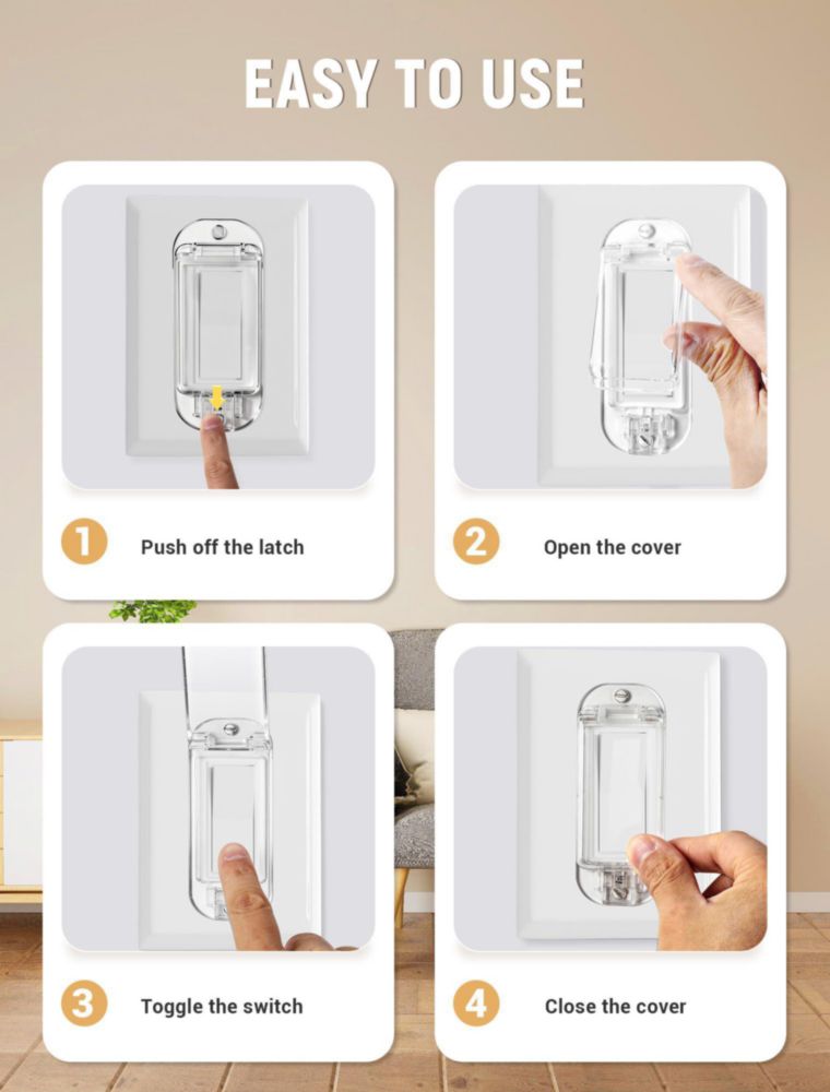 Protector de Interruptor de Luz HOIGRBOM Pack de 2 a prueba de niños
