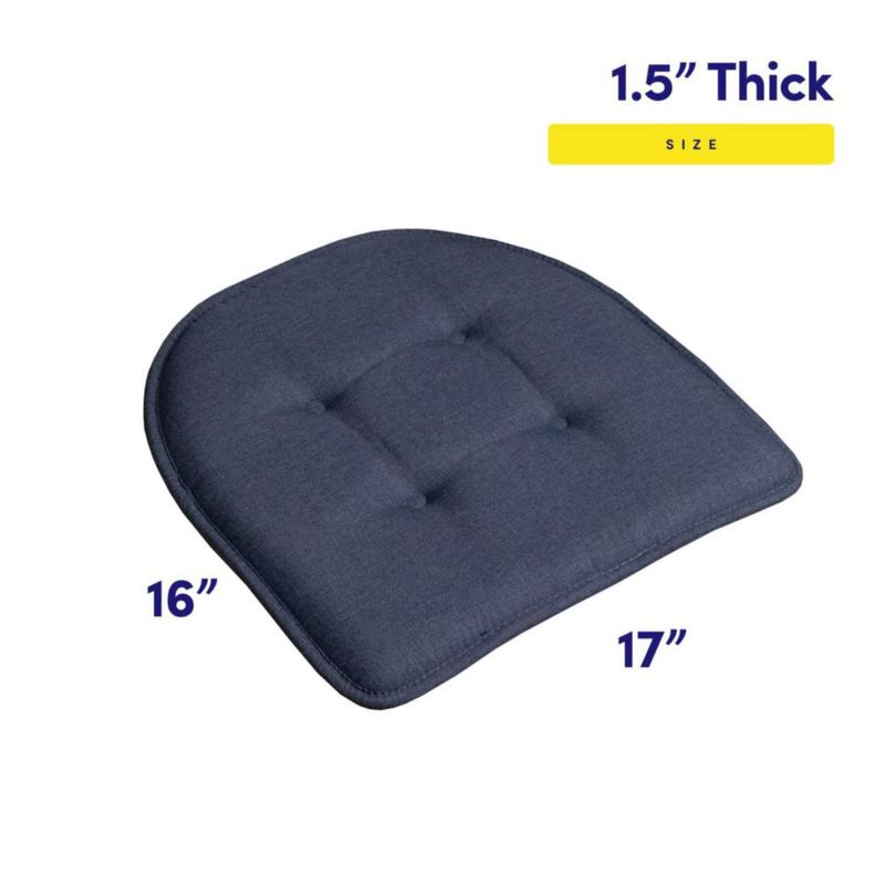 Cojín para silla Sweet Home Collection 43 × 41 cm Denim (paquete de 4)