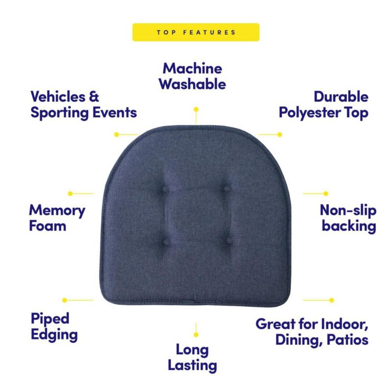 Cojín para silla Sweet Home Collection 43 × 41 cm Denim (paquete de 4)