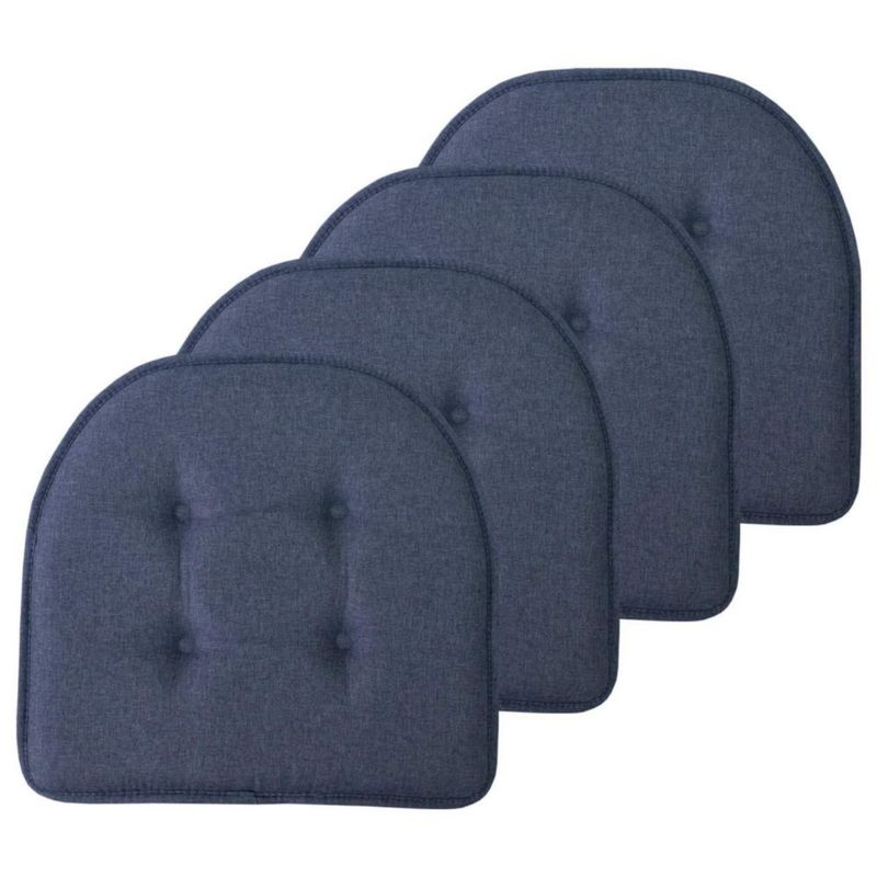 Cojín para silla Sweet Home Collection 43 × 41 cm Denim (paquete de 4)