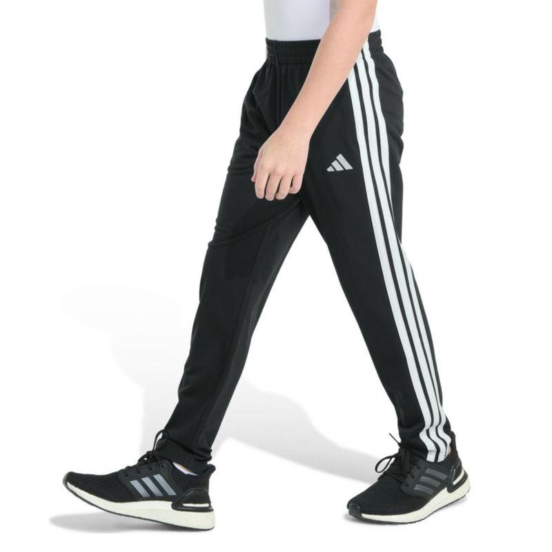 Pantalones adidas para niños 3 rayas entallado negro