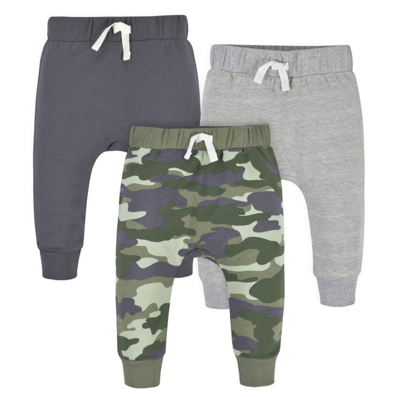 PANTALONES Gerber para Niños Bebé Jogger Pack de 3 Camuflaje Talla 4T (EE. UU.)