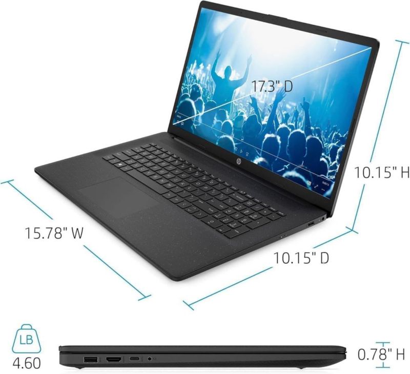 Portátil HP Ryzen 5 de 173" 8 GB RAM 256 GB SSD Wi‑Fi 6