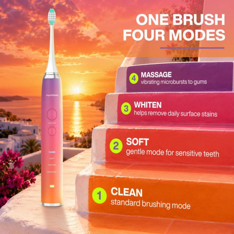 Cepillo de dientes eléctrico Aquasonic Vibe Ibiza Sunset Blanqueador