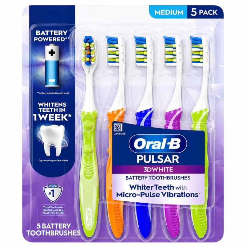 Cepillo de dientes Oral‑B Pulsar 3D White Pack de 5 (cerdas medianas)