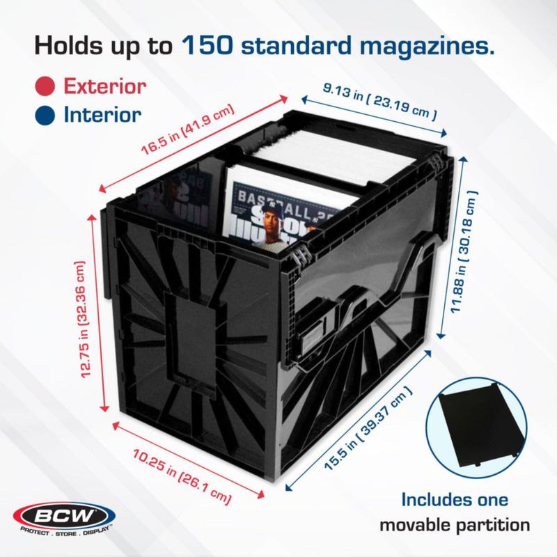 Contenedor BCW para Revistas capacidad 80 unidades pack de 2 negro