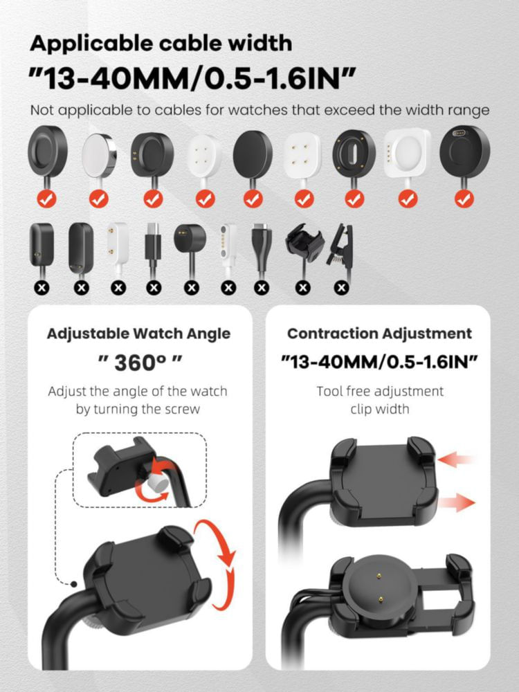 Cargador inalámbrico 2 en 1 AODUKE con soporte para iWatch