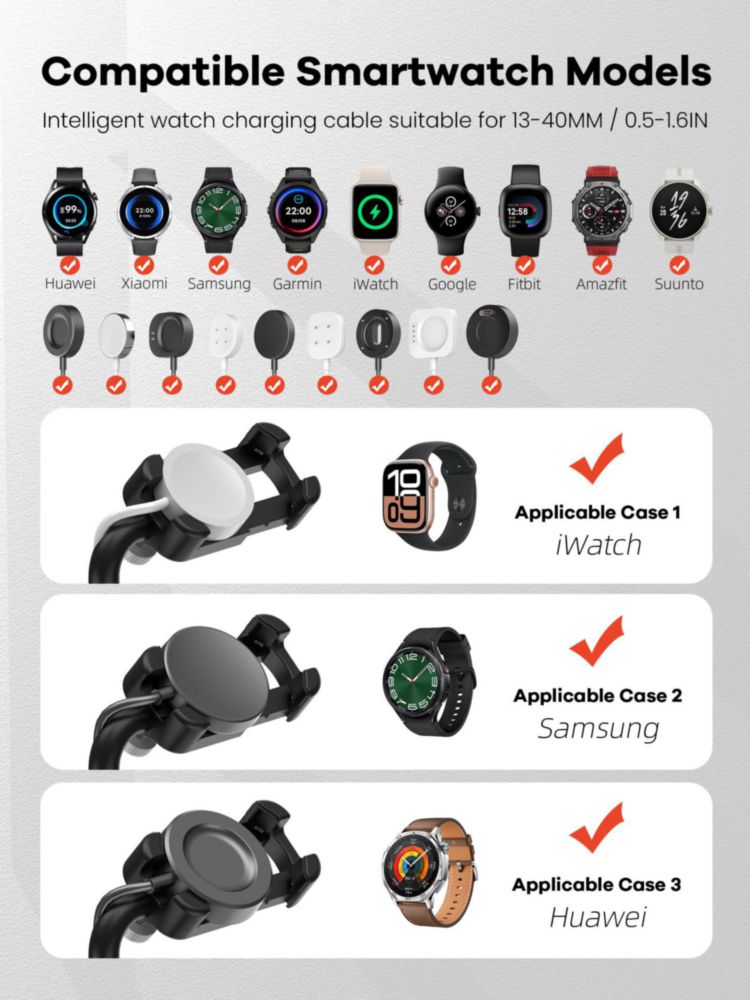 Cargador inalámbrico 2 en 1 AODUKE con soporte para iWatch