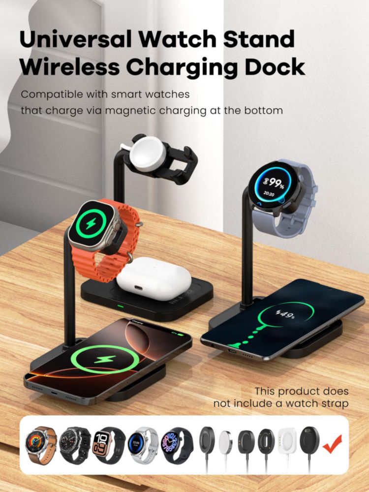Cargador inalámbrico 2 en 1 AODUKE con soporte para iWatch