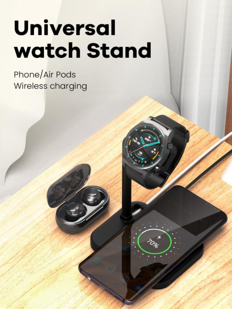 Cargador inalámbrico 2 en 1 AODUKE con soporte para iWatch