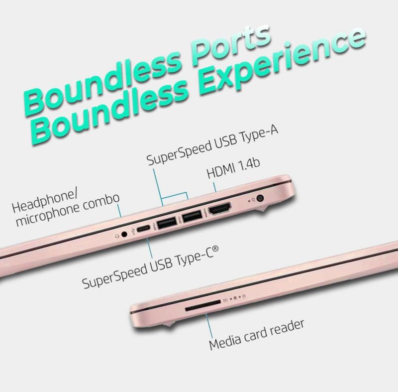 Portátil HP 36 cm Intel N150 4 GB RAM 128 GB SSD Oro Rosa