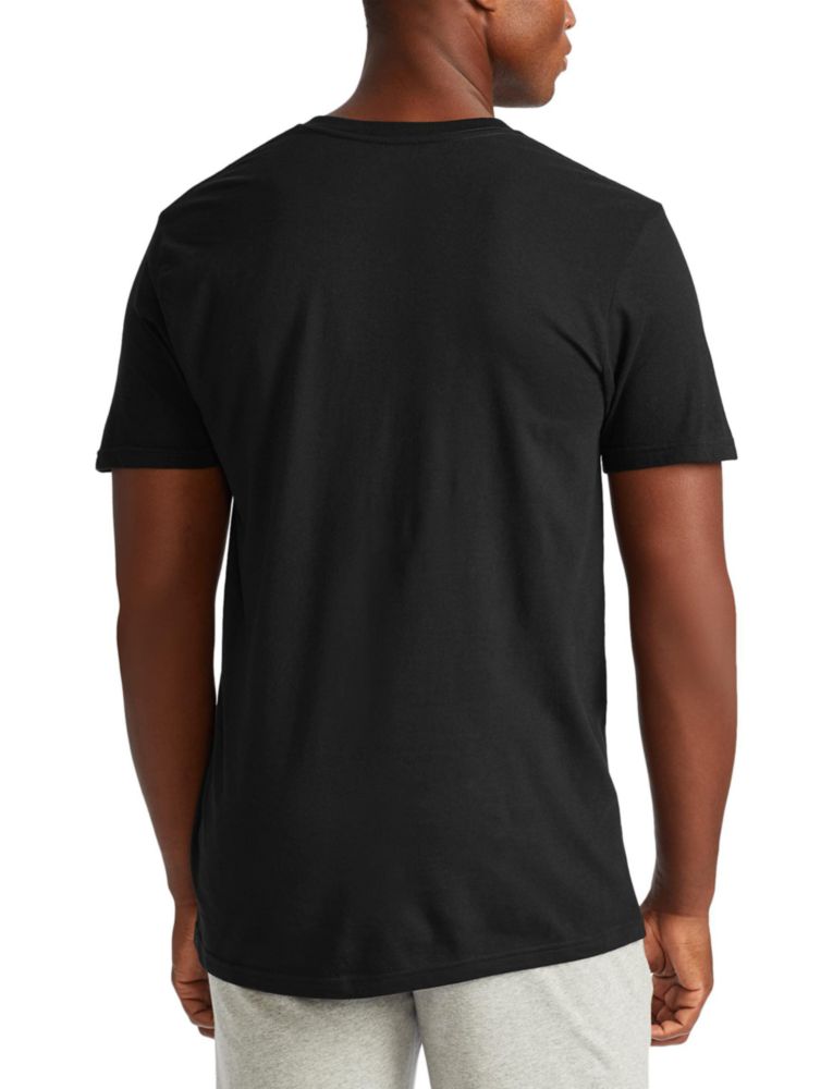 Camiseta POLO Classic Fit de algodón con cuello en V talla 2X negro/rojo