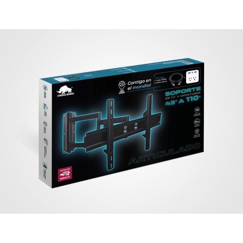Paquete Soporte+HDMI+Multicontacto 43” a 110” StrongRhino