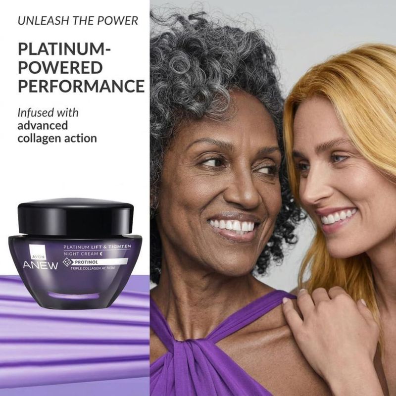 Crema de Noche AVON Anew Platinum 2×50 ml Lift & Tighten