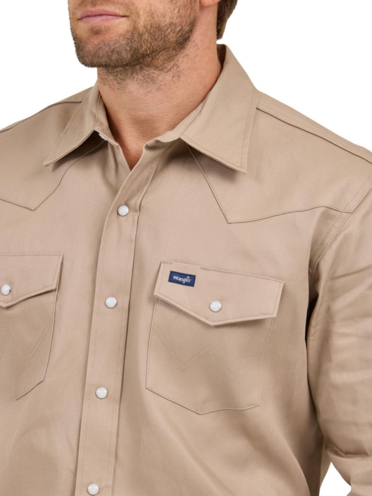 Camisa Wrangler Corte Vaquero Manga Larga Khaki Talla S