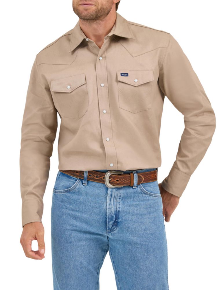 Camisa Wrangler Corte Vaquero Manga Larga Khaki Talla S