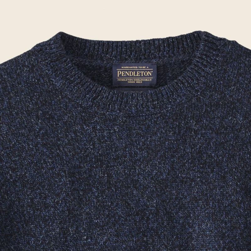 Suéter de lana Shetland Pendleton para hombre – Indigo Heather