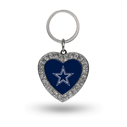 Llavero Dallas Cowboys con Pedrería – Corazón de Metal (Rico Industries)