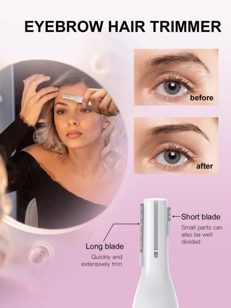 Recortadora 2 en 1 de Vello Nasal y Cejas Ginity Recargable por USB Blanca