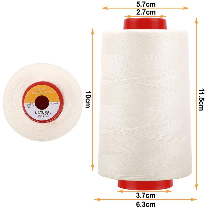 Hilo de Poliéster New Brothread 22 000 m Paquete de 4 Color Natural