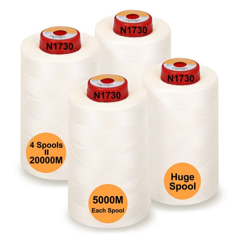 Hilo de Poliéster New Brothread 22 000 m Paquete de 4 Color Natural