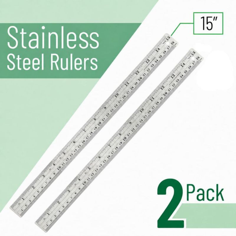 Regla Mr. Pen de 38 cm – Pack de 2 con Borde Metálico Recto
