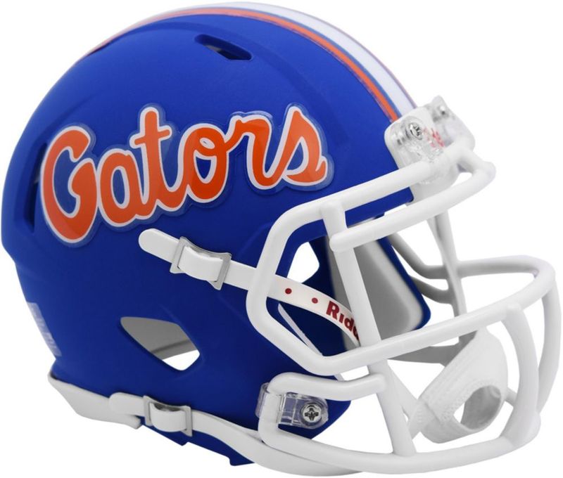 Mini casco de fútbol americano Riddell Florida Gators azul mate