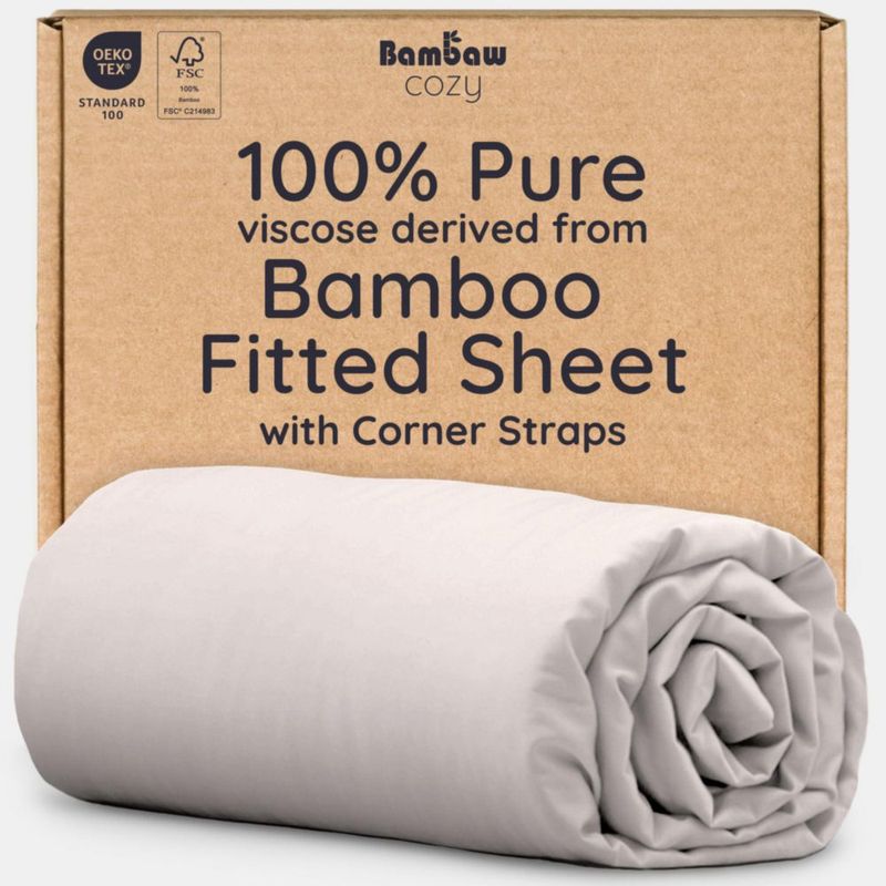 Sábana ajustable Bambaw Queen 152 cm Viscosa de bambú Arena