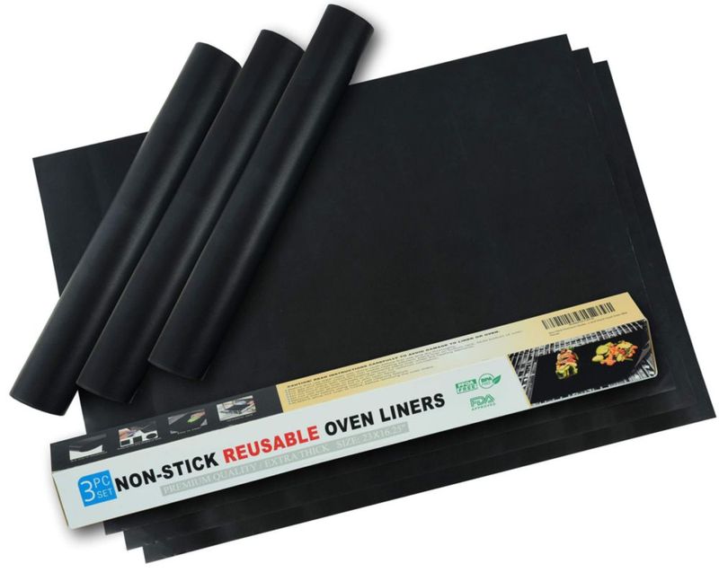 Forros para horno EMAANIA 58x41 cm paquete de 3 reutilizables antiadherentes