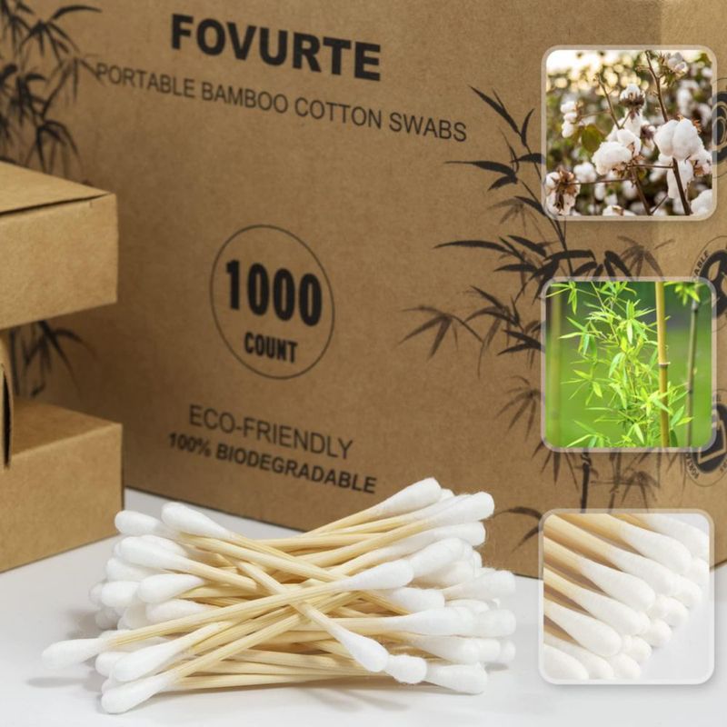 Hisopos de algodón de bambú IRONABLE 1000 unidades doble punta